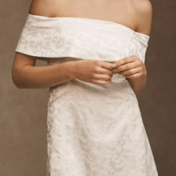 BHLDN Ingrid Stretch Jacquard Off-The-Shoulder Mini Dress - Picture 3 of 3